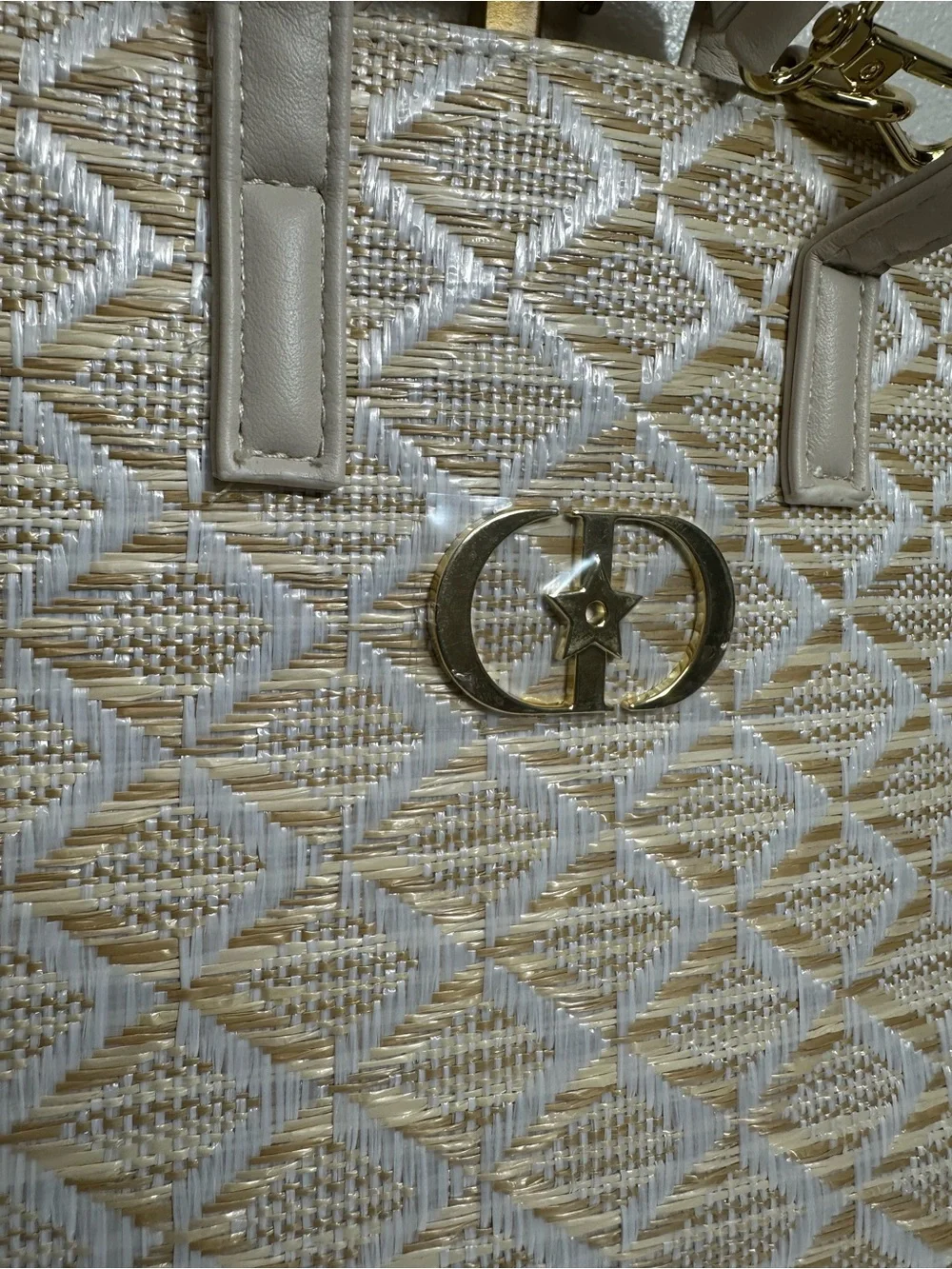 Dior GWP woven rafia crossbody bag